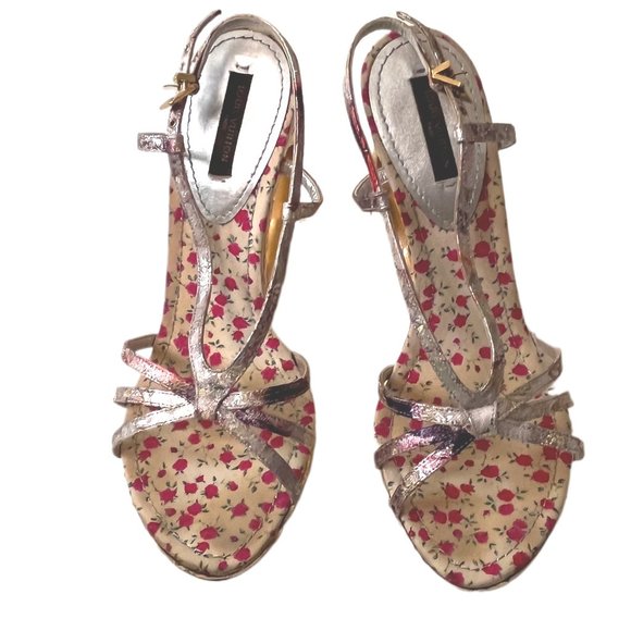 Louis Vuitton Floral Feerique Morganne Sandals Ring Heels Size 36 (US Size 6) - Picture 7 of 16